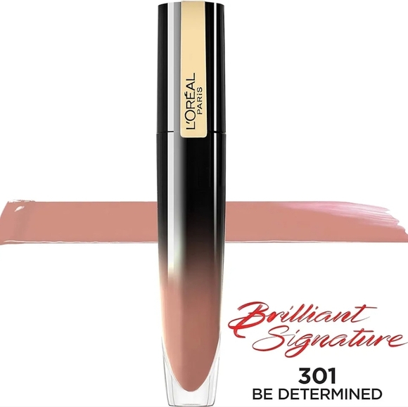 L'Oreal Brilliant Signature Shiny Lip Stain Lipstick, 301 Be Determined - Picture 2 of 8